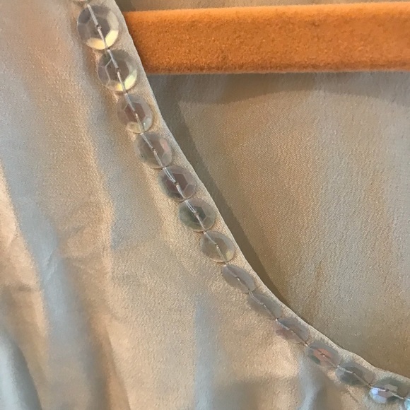 Diane Gilman 100% Silk Sleeveless Blouse w/ Sequin Trim Size L NWT - Picture 5 of 6